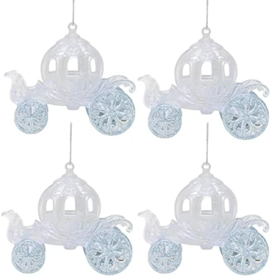 Image of Christmas Concepts® 10cm Glitter Decorated Princess Carriage Decoration (ICE BLUE, 4)