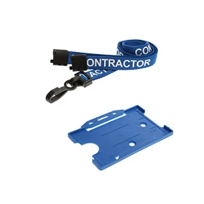 Image of Contractor Lanyard and Identity ID Card Pass Badge Holder