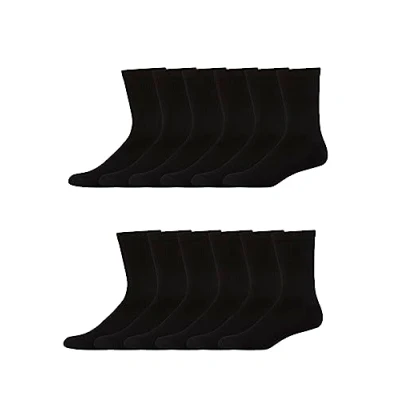 Image of Hanes Mens FreshIQ X Temp Active Cool Crew Socks 12 Pack, 6 12, Black