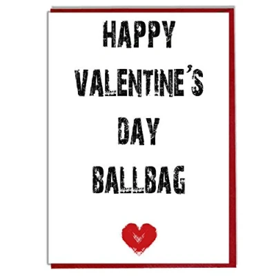 Image of AK Giftshop Happy Valentine&#039;s Day Ballbag Funny Rude Card Valentines