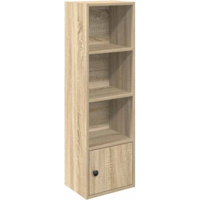 Image of vidaXL Engineered Wood Bookcase 31x24x102 cm Sonoma Oak Storage Cabinet with Shelves for Living Room/Office