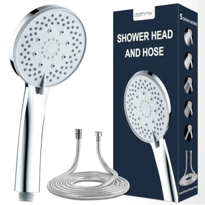 Image of dothnix Shower Head and Hose 1.5m，High Pressure showerhead with 5 Spray Modes, Universal Handheld for Low