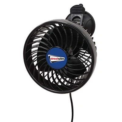 Image of Streetwize 360 Car Fan with 2 Speed Controls 12V Portable 3 Single Oscillating Power 1 Metre Cable Helps to keep the vehicles interior cool for comfort whilst travelling