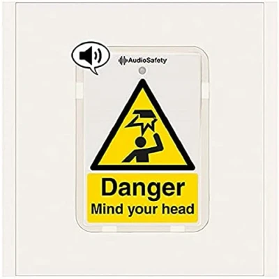 Image of V Safety Danger Mind Your Head Talking Sign 225x336mm 1mm Rigid Plastic