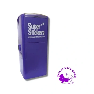 Image of Superstickers Teacher Stamp This Is Very Good Dog Design Violet Ink Self Inking Education Stamper For Marking 23 x 23mm