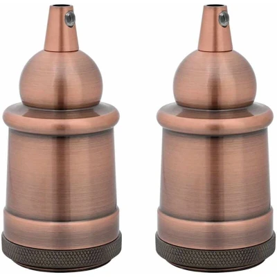 Image of vidaXL Lamp Holders 2 pcs Red Bronze E27
