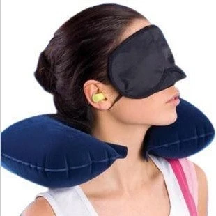 Image of Travel Kit Set 3 in 1 Neck Air Inflatable Pillow &amp; Ear Plugs Eye Mask