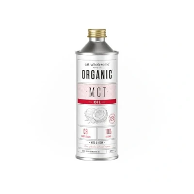 Image of Eat Wholesome Organic MCT Oil, High C8 &amp; C10,100% Coconut, 500 ml, CO2 Neutral Glass Bottle, for Coffees, Salads Smoothies Packaging May Vary