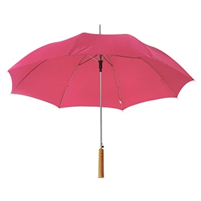 Image of eBuyGB Automatic Wedding Photographer Parasol Folding Umbrella, Long Umbrella with Stick Handle Rain Colourful Pink 37 Inch / 94cm Span 84cm Length