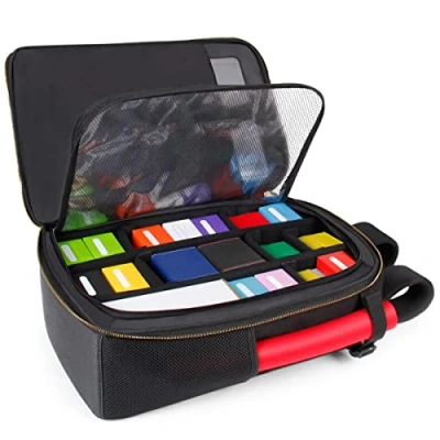 Image of ENHANCE MTG Backpack TCG Card Storage for Deck Boxes, Sleeved Cards, Playmats, Accessories Customizable Organization Protected by Built in Defender Screen (Black)