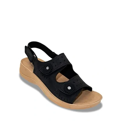 Image of Jo &amp; Joe Ladies Twin Touch Fasten Sandal Grenada Black