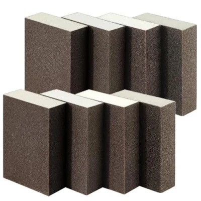 Image of WooZuu Sanding Sponges 8 Pieces, Wet and Dry Blocks Coarse Medium Fine Superfine 4 Different Specifications Sand Paper Pack, Washable Reusable Block for Wood Metal Wall Car Polishing