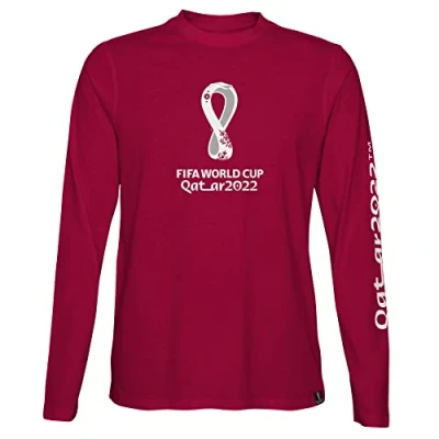 Image of FIFA Official World Cup 2022 Long Sleeve Tee, Toddlers, Burgundy, Age 2