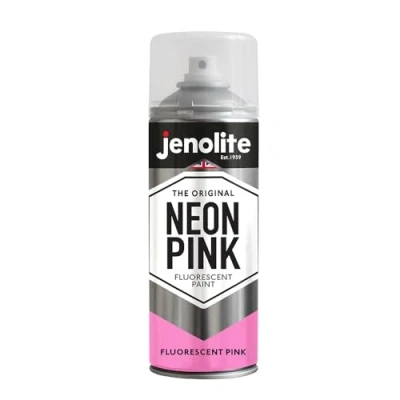 Image of JENOLITE Fluorescent Spray Paint NEON PINK Premium High Visibility Multi Surface 400ml