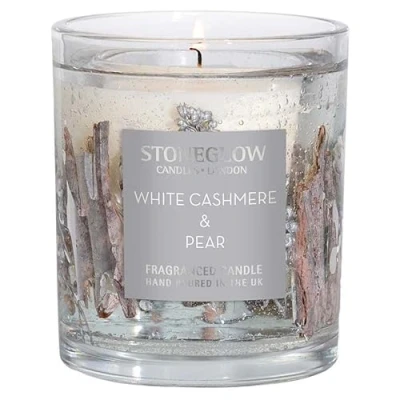 Image of Stoneglow Candles Seasonal Collection White Cashmere and Pear Scented Gel Candle in Tumbler