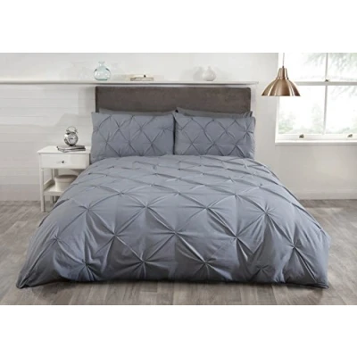 Image of Rapport Home Balmoral Duvet Set, Single Silver, Polyester Cotton