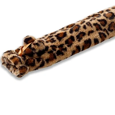 Image of Blue Canyon Long Hot Water Bottle Luxurious Faux Fur Cover 2L Capacity Thermal Rubber with CoverCosy &amp; Warm Back Period Pain Relief, Stress Relief BS 1970:2012 Compliant(Leopard Print)