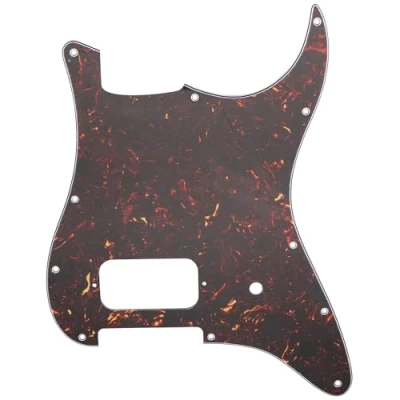 Image of Musiclily Pro 11 Holes ST Strat Uncovered One Humbucker Guitar Pickguard Scratch Plate for American/Mexican Fender Tom Delonge Stratocaster Electric Guitar, 4ply Tortoise Shell