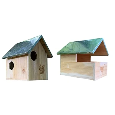 Image of Squirrel Nest Box And Wooden Bird Nesting Set