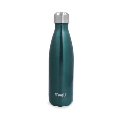 Image of S&#039;well Original Water Bottle, Green Sapphire, 500ml. Vacuum Insulated Drinks Bottle Keeps Cold and Hot BPA Free Stainless Steel Hydration for On The Go