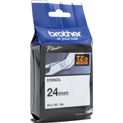 Image of Brother P Touch Stencil Tape Cassette 24mm x 3m Black STE 151