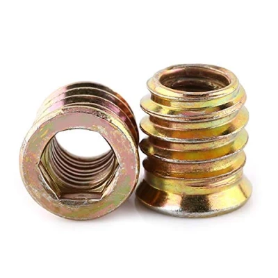 Image of Insert Nut, 20pcs Furniture Nut Hex Socket Drive Female Thread Nuts, Plated Carbon Steel For Wood (M8*15mm)