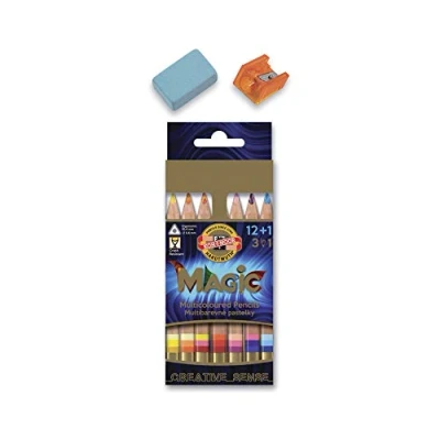 Image of KOH I NOOR MAGIC Jumbo Triangular Coloured Pencil (Pack of 12 + 1)