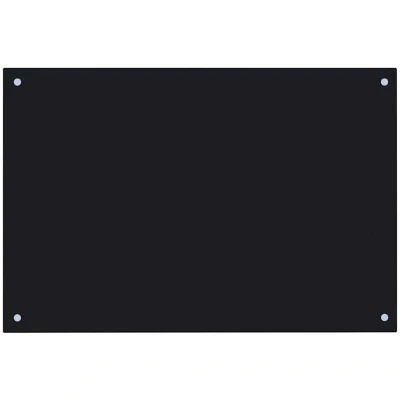 Image of vidaXL Kitchen Backsplash Heat Resistant Scratch Decor Wall Panel System Tile Splash Guard Black 90x60cm Tempered Glass