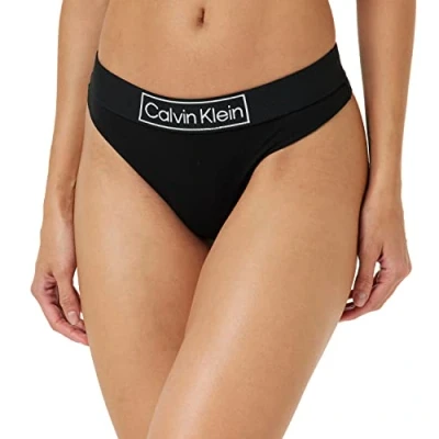 Image of Calvin Klein Women&#039;s Thong 000qf6774e Thongs, Black (Black), S