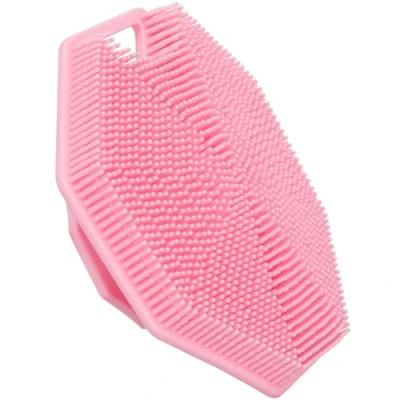 Image of Alyvisun Silicone Body Scrubber with Hook and Suction, Handheld Shower Bath Brush for [Gently Exfoliate &amp; Massage], Cleansing All Skin Type (Pink)