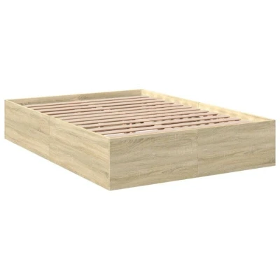 Image of vidaXL Bed Frame without Mattress Sonoma Oak 140x200 cm