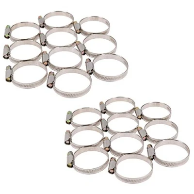 Image of Jubilee Hose Pipe Clamps Clips Air Water Fuel Gas 20pc Stainless Steel 25 40mm