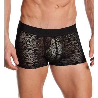 Image of Hom Underwear, Free Cut Lace Trunk, Black, Men&#039;s Size S, Pack of 1