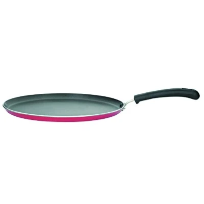 Image of Premier Supreme Non Stick Chapati Rimmed Tawa Pan, Black/Red, 28cm