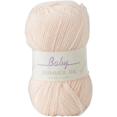 Image of James Brett Baby Shimmer DK Knitting Yarn Soft Double Knit Wool 1 x 100g Ball (Pale Pink BS8)