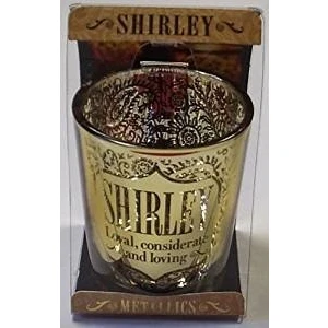 Image of History &amp; Heraldry Personalised Metallic Candle Pot Votive/Tealight Holder Shirley