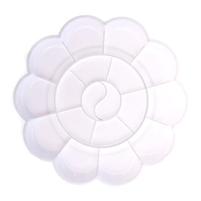 Image of White Plastic 18 Compartments Watercolour Paint Mixing Palette