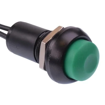 Image of IPR3FAD3104 APEM Green Round Momentary NO 12mm Push Button Switch SPST IP67