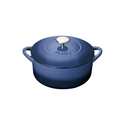 Image of Denby Cast Iron Cobalt 24cm Round Casserole