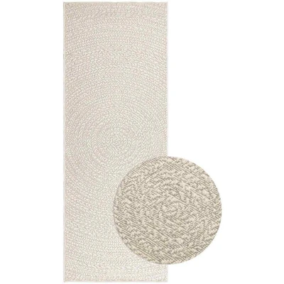 Image of vidaXL Rug ZIZUR Cream 80x200 cm Jute Look Indoor and Outdoor