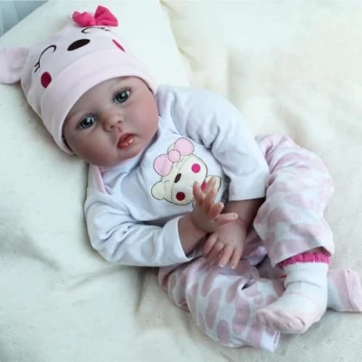 Image of ZIYIUI 22 inch 55 cm Reborn Dolls Baby Girls Lifelike Soft Silicone Vinyl Babies That Look Real Newborn Doll Toddler Girl Toy Birthday Xmas Gift