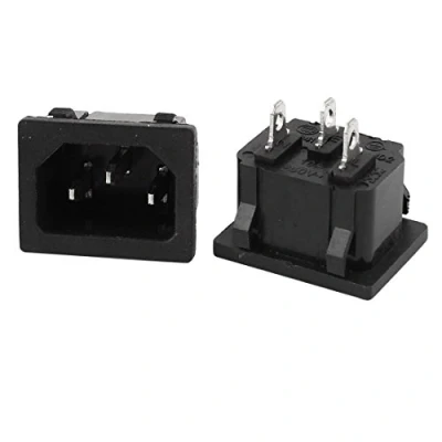 Image of sourcing map AC250V 10A IEC320 C14 3P Terminals Male Plug Power Socket 2 Pcs