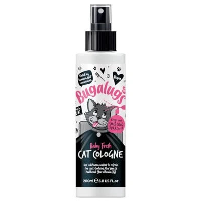 Image of Bugalugs Cologne For Cats. Leave in spray to condition, nourish and hydrate skin coat. Professional cat cleaning grooming formula use with shampoo (200ml Cologne)