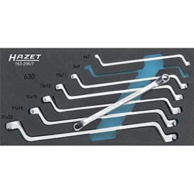 Image of HAZET 163 296/7 12 Point Profile Double Box End Wrench Set Multi Colour