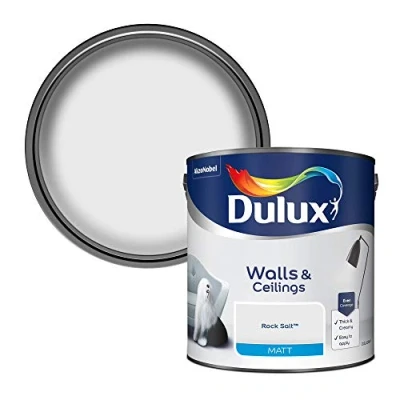 Image of Dulux 500006 Matt Emulsion Paint For Walls And Ceilings Rock Salt 2.5L
