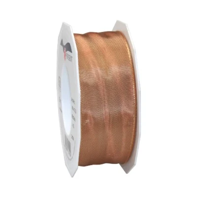 Image of C.E. Pattberg Präsent Lyon Wired Taffeta Ribbon Light Brown 40 mm width, 25 m length