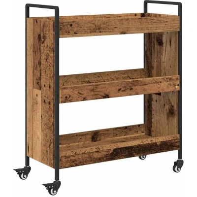 Image of Vidaxl Kitchen Trolley Manual Old wood 70 x 30 82 cm Engineered