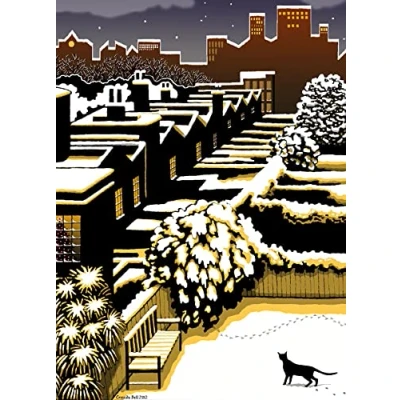 Image of Museums &amp; Galleries Cressida Bell Silent Night Pack of 8 Charity Christmas Cards with White Envelopes