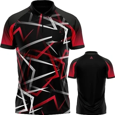 Image of Arraz Flare Dart Shirt, with Pocket Black &amp; Red 3XL (DS1866 3XL)