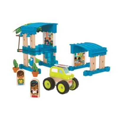 Image of Fisher Price Wonder Makers Design System Beach Bungalow, Building &amp; Track Set